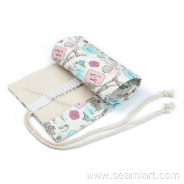 Art Pen cute roll up pencil bag